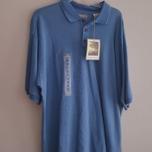 Blue mens polo type shirt. Bungalow brand